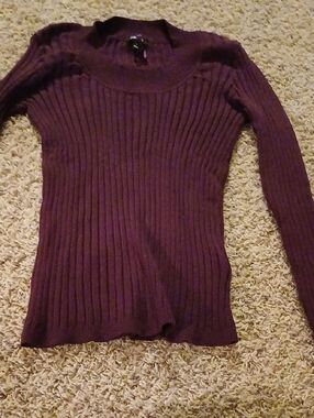 Apt. 9 Ribbed Crewneck Sweater in Plum